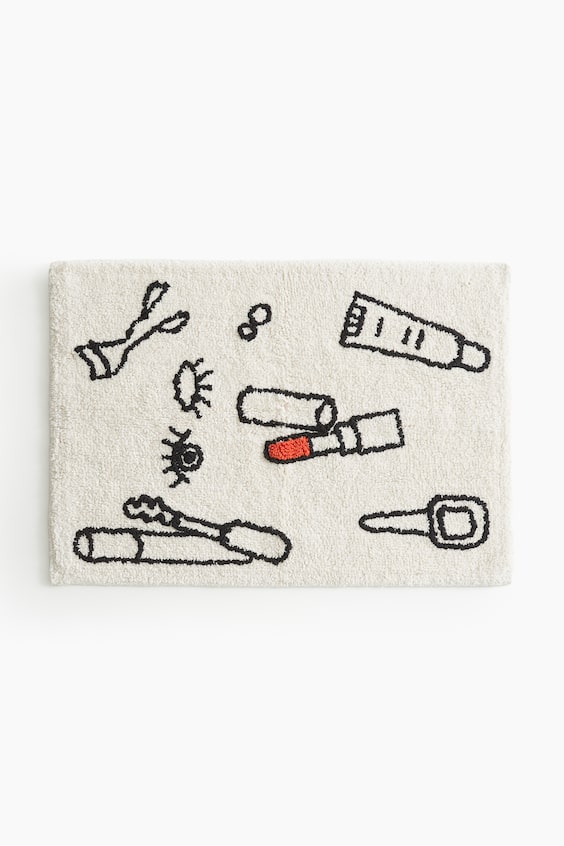 HM Getuftete Badematte aus Baumwolle mit Motiven Schlussverkauf