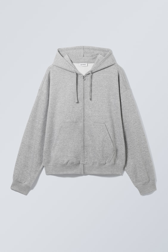 HM Kastiger, mittelschwerer Hoodie mit Reißverschluss Neueste Mode