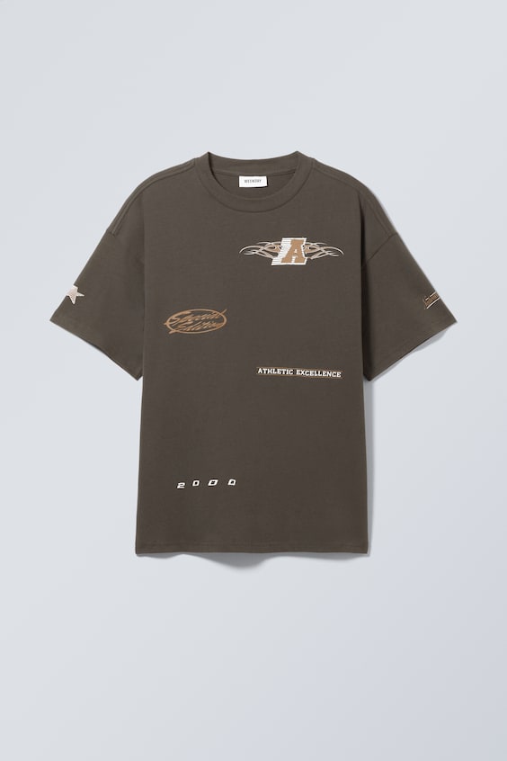 HM Bedrucktes kastiges T-Shirt Exklusive Angebote