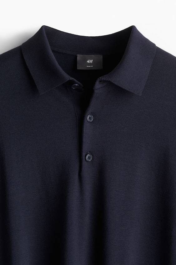 HM Feinstrick-Poloshirt in Slim Fit Discount Store für neue Produkte
