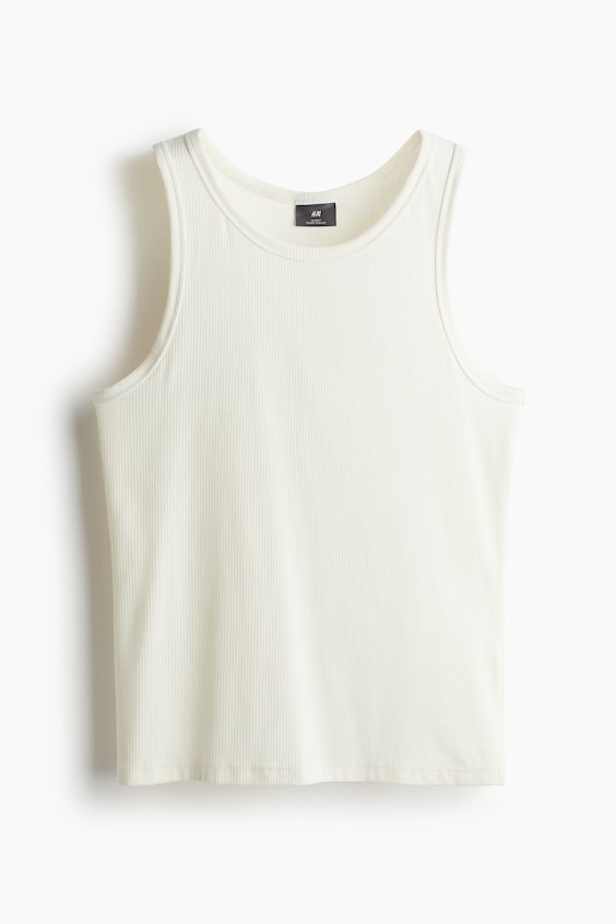 HM Geripptes Tanktop in Slim Fit 50% Rabatt für begrenzte Zeit