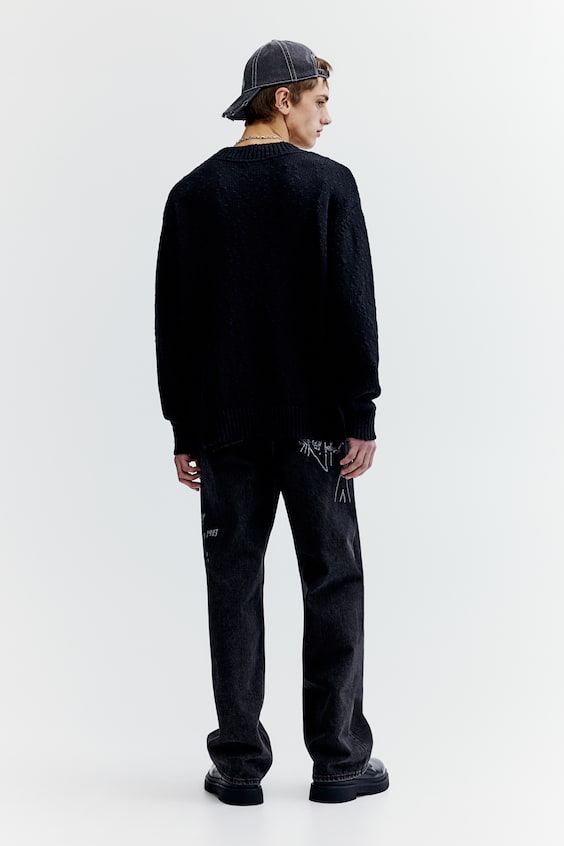 HM V-Pullover aus Baumwolle in Loose Fit Rabatte dieses Monats