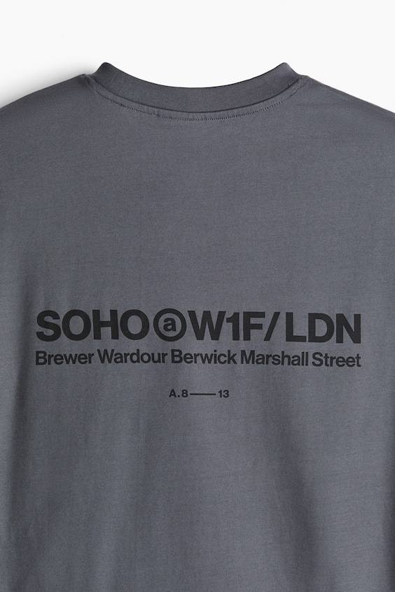 HM Bedrucktes T-Shirt in Loose Fit Auslauf