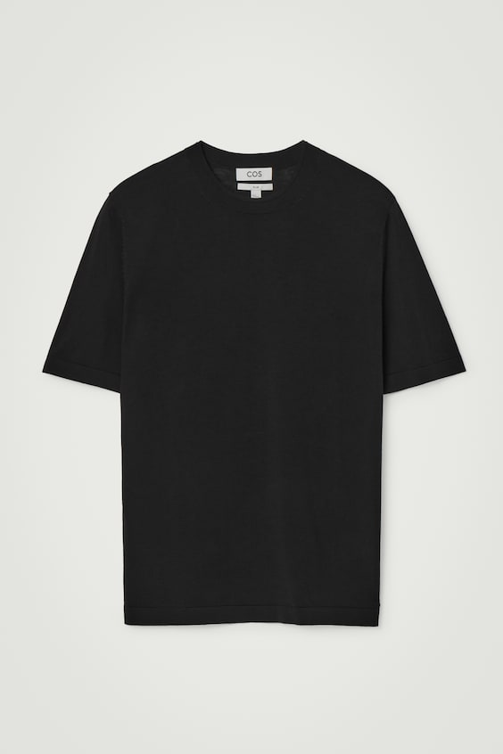 HM SCHMAL GESCHNITTENES STRICK-T-SHIRT AUS SEIDE Blitzverkäufe