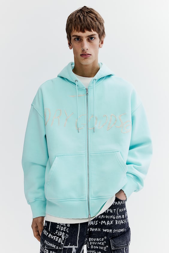 HM Hoodiejacke aus Baumwolle in Oversized Fit Kostenloser Versand