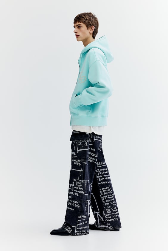HM Hoodiejacke aus Baumwolle in Oversized Fit Kostenloser Versand