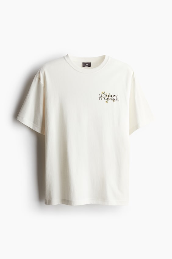 HM Bedrucktes T-Shirt in Loose Fit Exklusivangebot