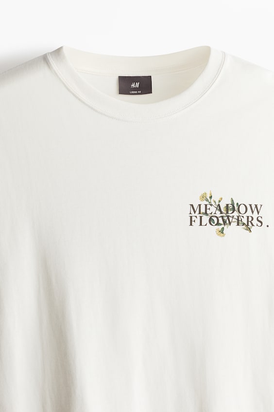 HM Bedrucktes T-Shirt in Loose Fit Exklusivangebot