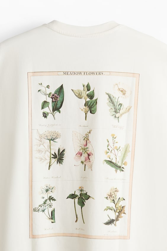 HM Bedrucktes T-Shirt in Loose Fit Exklusivangebot