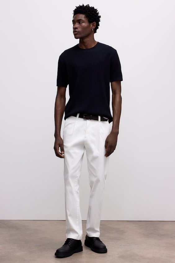 HM T-Shirt in Rippstrick Regular Fit Black Friday