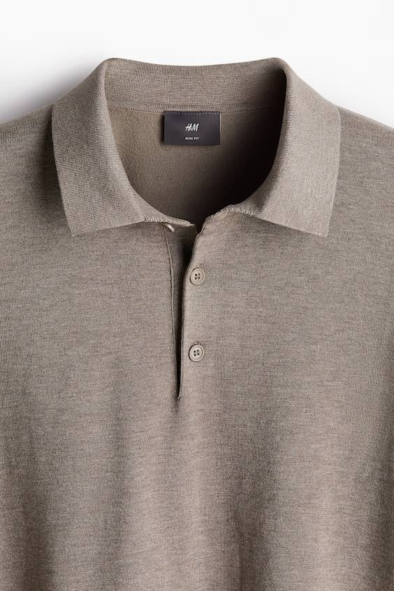 HM Feinstrick-Poloshirt in Slim Fit Neueste Mode