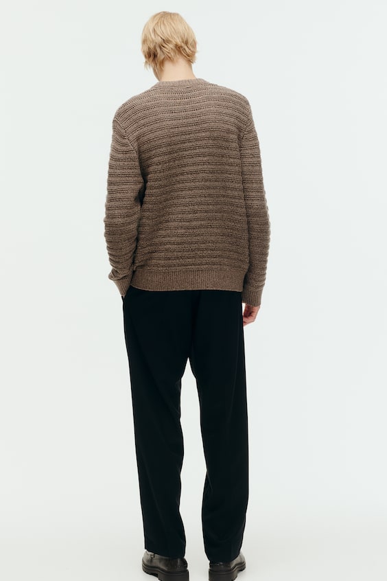 HM Pointellestrick-Pullover aus Wollmix Regular Fit Saisonale Angebote