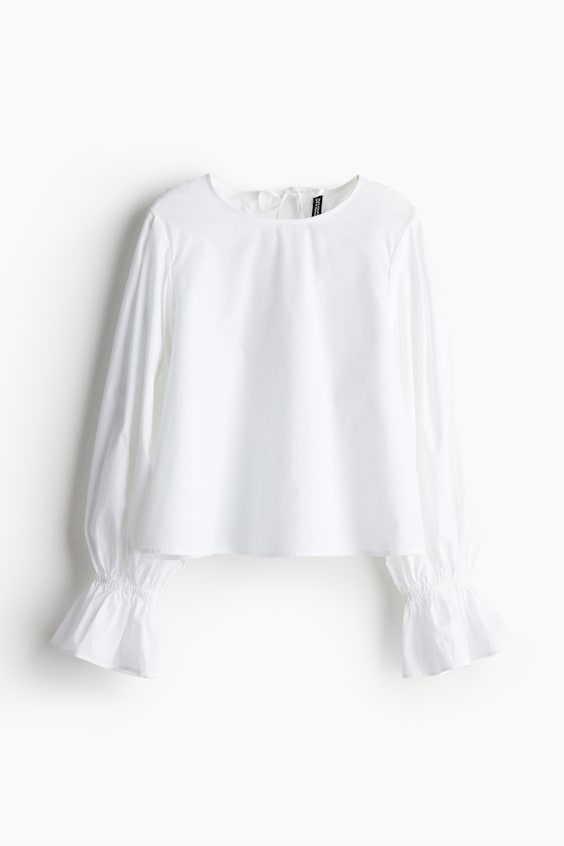 HM Baumwollbluse mit Bindedetail Begrenzt auf 3 Tage