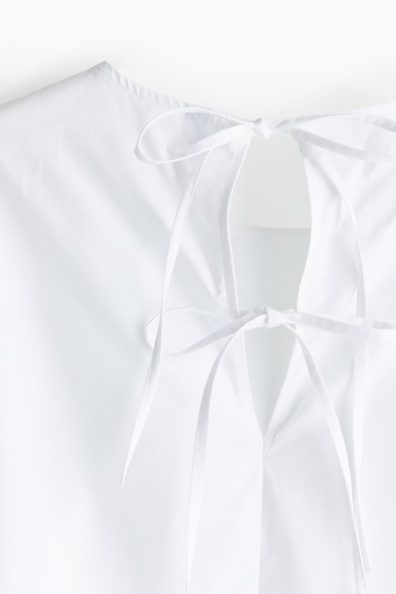 HM Baumwollbluse mit Bindedetail Begrenzt auf 3 Tage