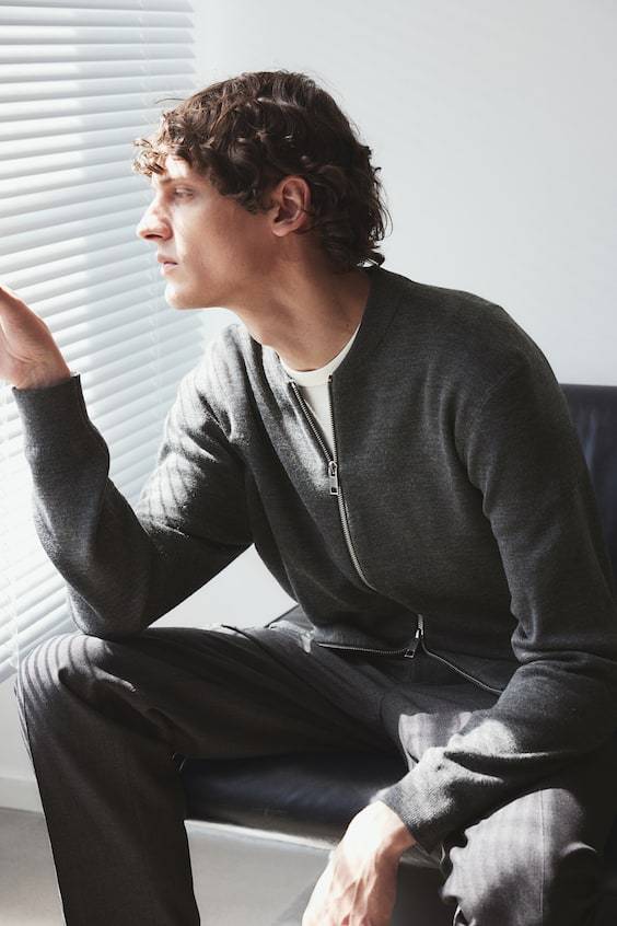 HM Feinstrick-Cardigan im Pilotenlook in Slim Fit Fabrik Onlineshop