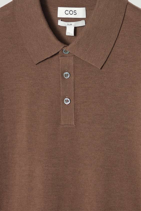 HM SCHMAL GESCHNITTENES POLOSHIRT AUS MERINOWOLLE Günstig kaufen