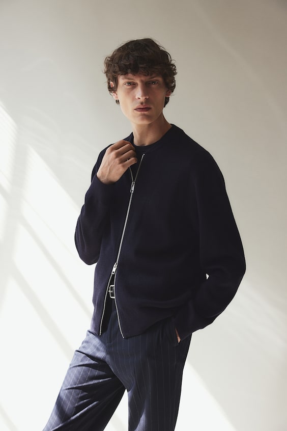 HM Feinstrick-Cardigan im Pilotenlook in Slim Fit Preisnachlass