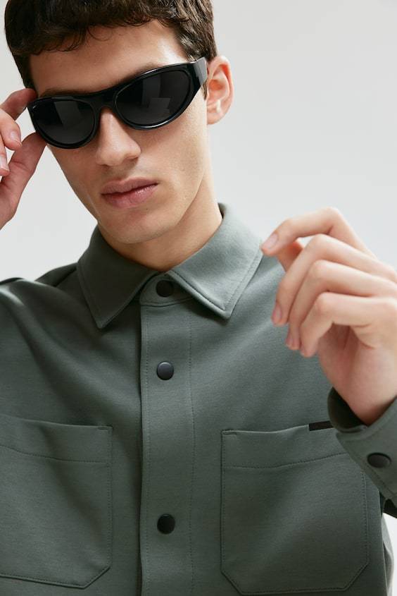 HM Overshirt aus Scuba in Regular Fit Weihnachtsangebot