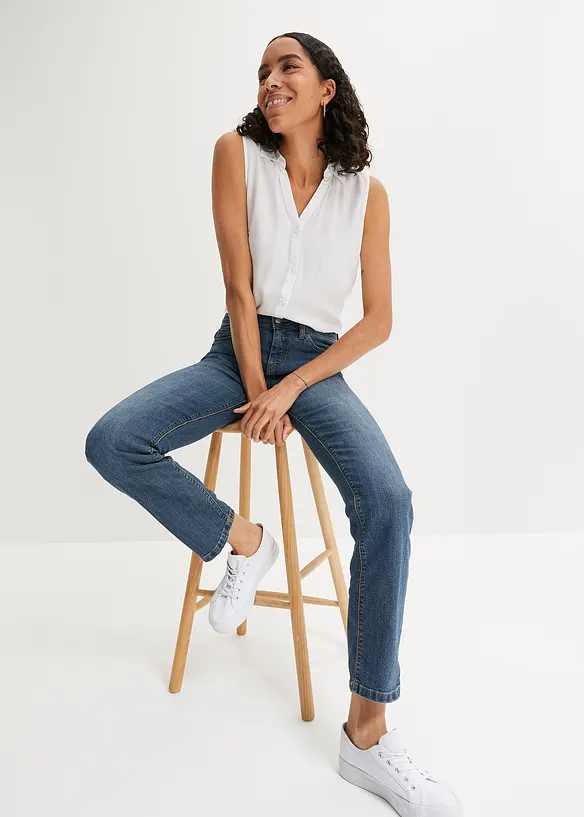 bonprix Straight Jeans Mid Waist, Stretch Günstig kaufen