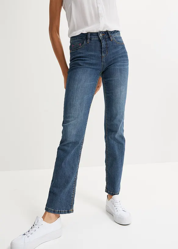 bonprix Straight Jeans Mid Waist, Stretch Versandkostenfrei