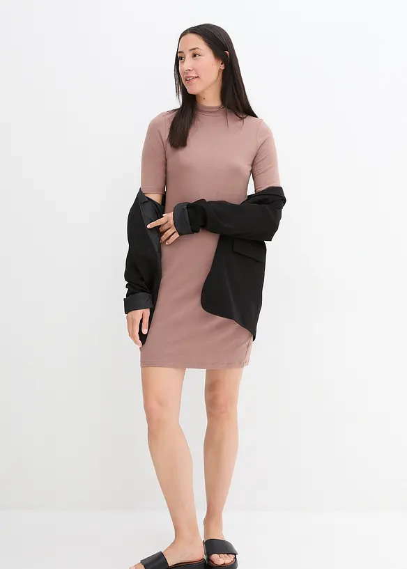 bpc bonprix collection Jersey-Kleid mit Stehkragen, halbarm Auslauf