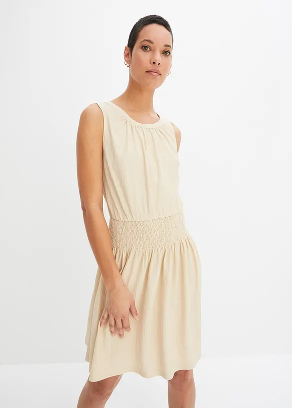 BODYFLIRT Jerseycrepe-Kleid mit Smockeinsatz Heißer Verkauf