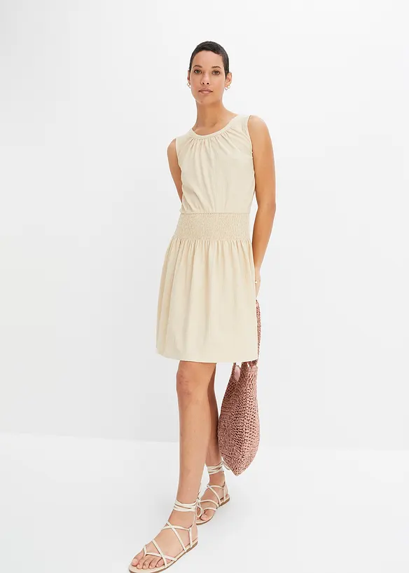 BODYFLIRT Jerseycrepe-Kleid mit Smockeinsatz Neueste Mode