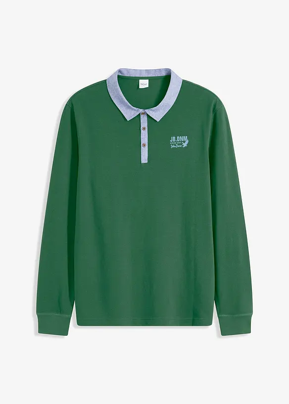 John Baner JEANSWEAR Piquè-Poloshirt aus Bio-Baumwolle, Langarm Tägliche Deals