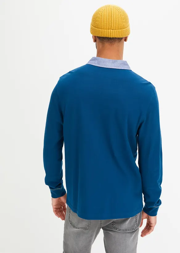 John Baner JEANSWEAR Piquè-Poloshirt aus Bio-Baumwolle, Langarm Tägliche Deals