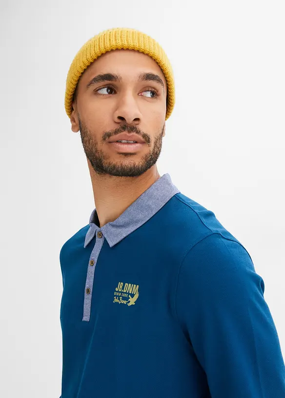 John Baner JEANSWEAR Piquè-Poloshirt aus Bio-Baumwolle, Langarm Tägliche Deals