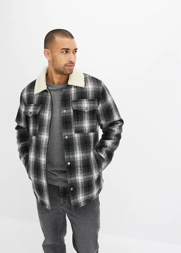 John Baner JEANSWEAR Hemdjacke mit Teddykragen VIP-Rabatte