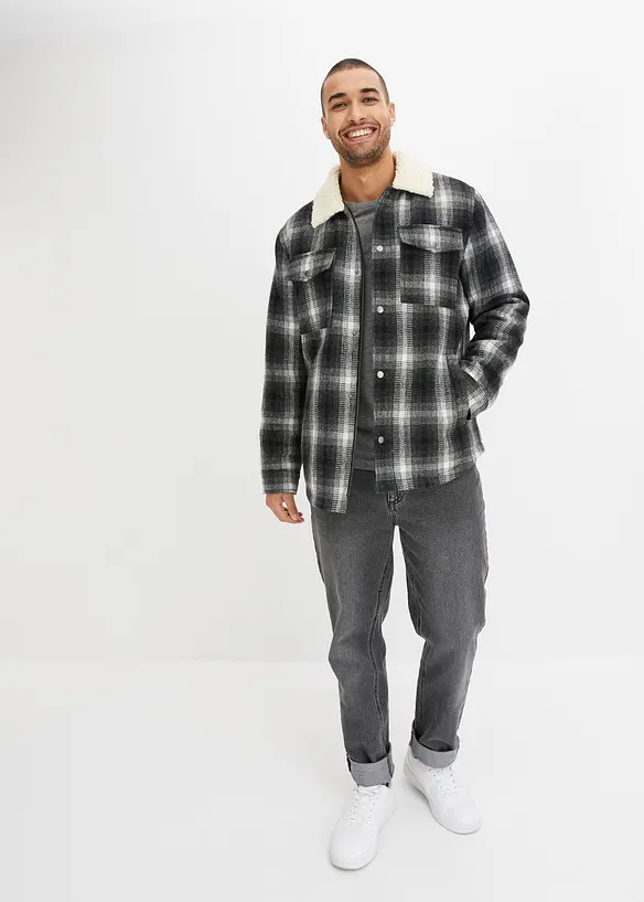 John Baner JEANSWEAR Hemdjacke mit Teddykragen VIP-Rabatte