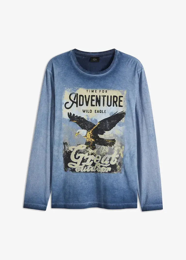 bpc bonprix collection cold-dyed Langarmshirt aus reiner Bio-Baumwolle im Angebot