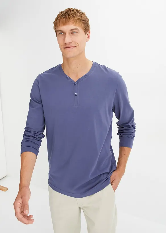 bpc bonprix collection Essential Henleyshirt, Langarm mit Bio-Baumwolle Günstiger Verkauf