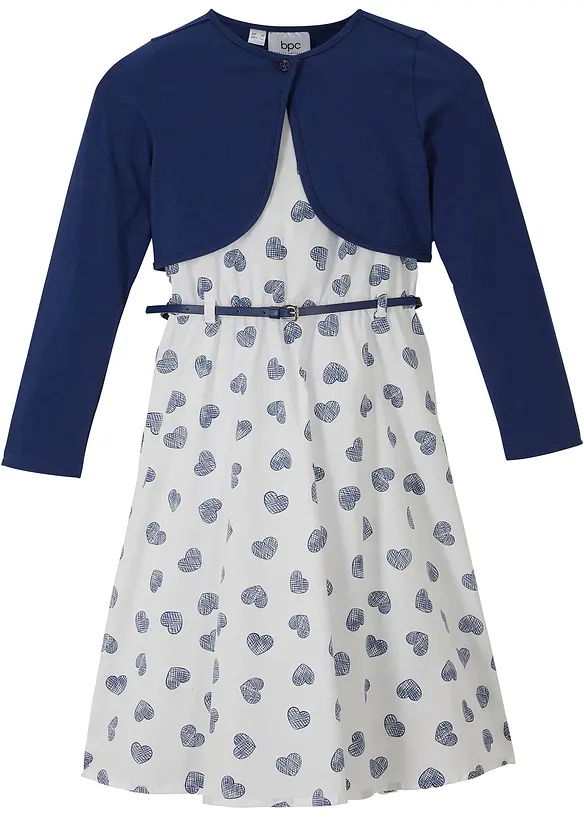 bonprix Mädchen Kleid + Bolero + Gürtel (3-tlg.Set) Online Outlet