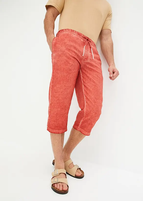John Baner JEANSWEAR 3/4 Schlupfhose mit Leinen, Regular Fit Im Verkauf