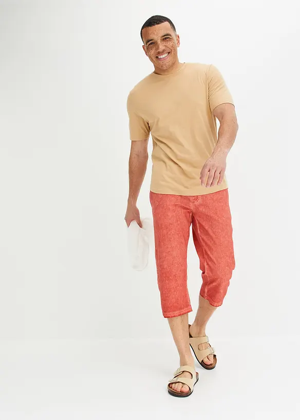 John Baner JEANSWEAR 3/4 Schlupfhose mit Leinen, Regular Fit Im Verkauf