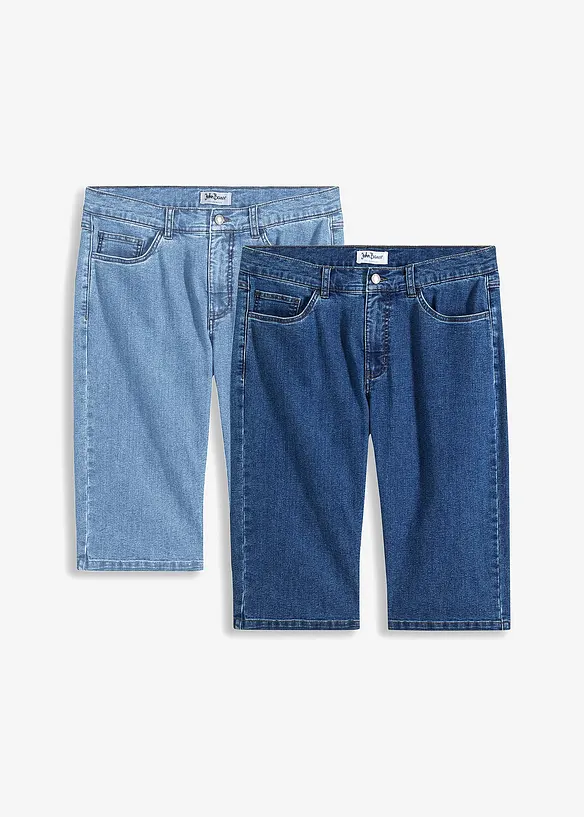 John Baner JEANSWEAR Long-Stretch-Jeans-Bermuda, Regular Fit (2er Pack) im Angebot