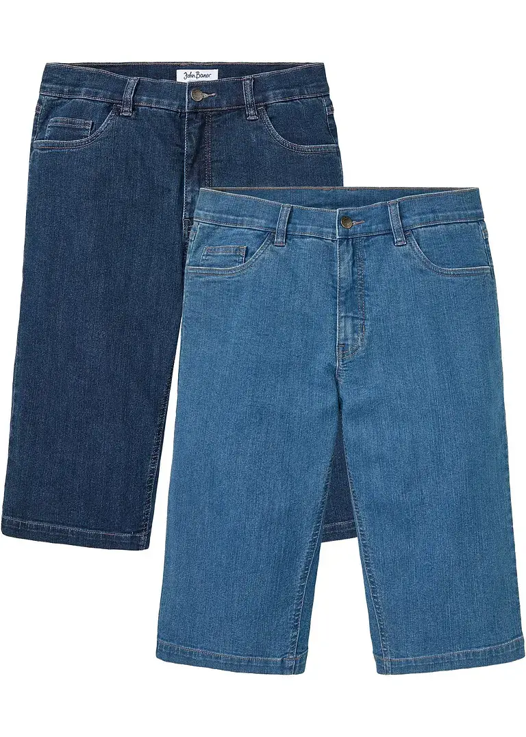 John Baner JEANSWEAR Long-Stretch-Jeans-Bermuda, Regular Fit (2er Pack) Schlussverkauf