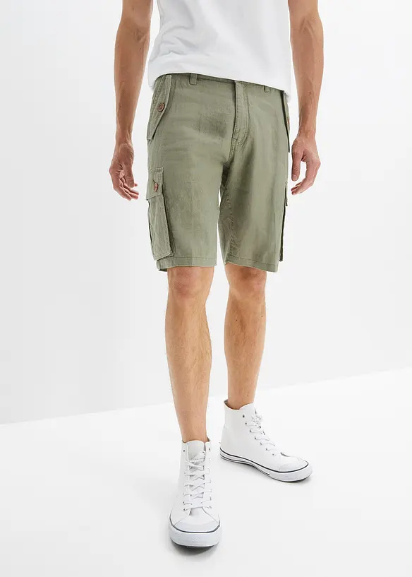 John Baner JEANSWEAR Cargo-Bermuda aus Leinen, Loose Fit Großer Ausverkauf