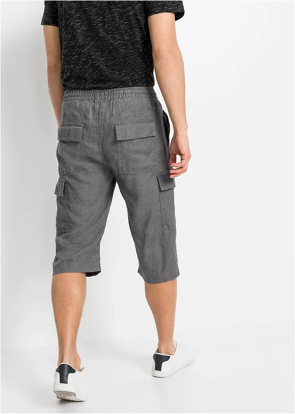bonprix Schlupf-Cargo-Bermuda mit Leinen, Regular Fit Black Friday