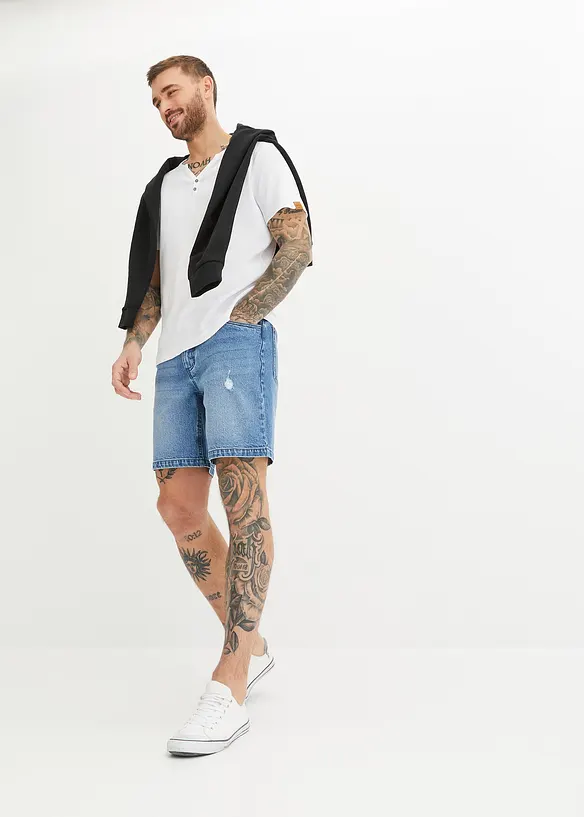 John Baner JEANSWEAR Stretch-Long-Jeans-Shorts, Regular Fit Muttertagsangebot