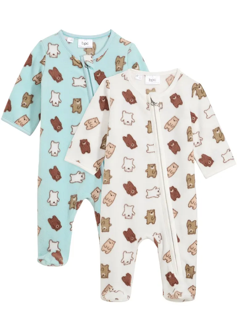 bpc bonprix collection Baby Fleeceoverall (2er Pack) Sonderangebot der Fabrik