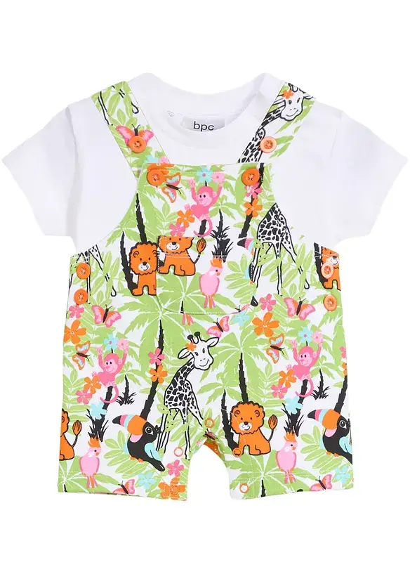 bpc bonprix collection Baby T-Shirt + Sweat-Latzhose (2-tlg.Set) Meist gekauft
