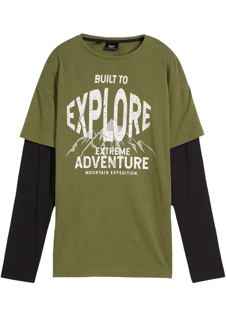 bpc bonprix collection Jungen Layer-Langarmshirt aus Bio Baumwolle Zeitlich begrenztes Angebot