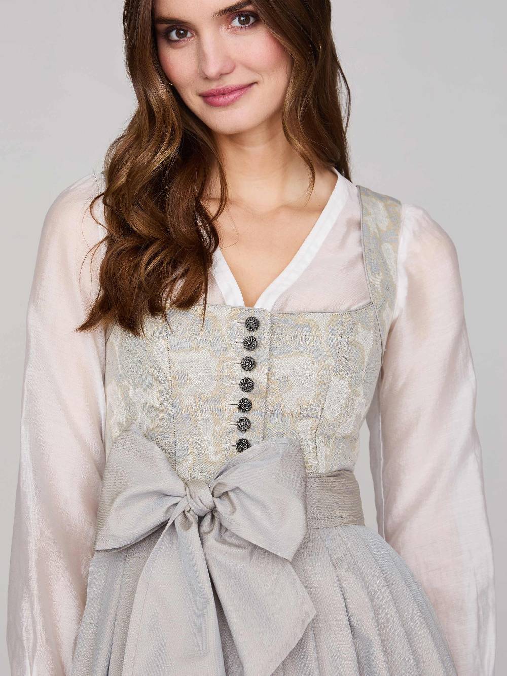 Limberry Gemustertes Dirndl in Greige - HEDI GREIGE FOLKLORE Vatertagsangebot