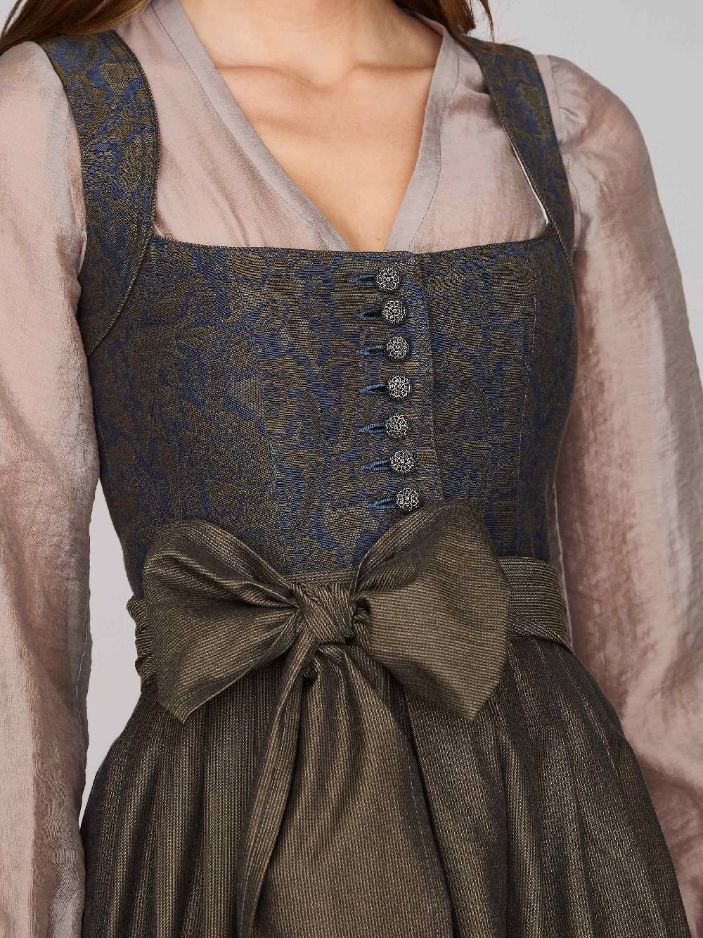 Limberry Braunes Dirndl mit floralem Muster - HEDI BRASS FOLKLORE Valentinstagsangebot