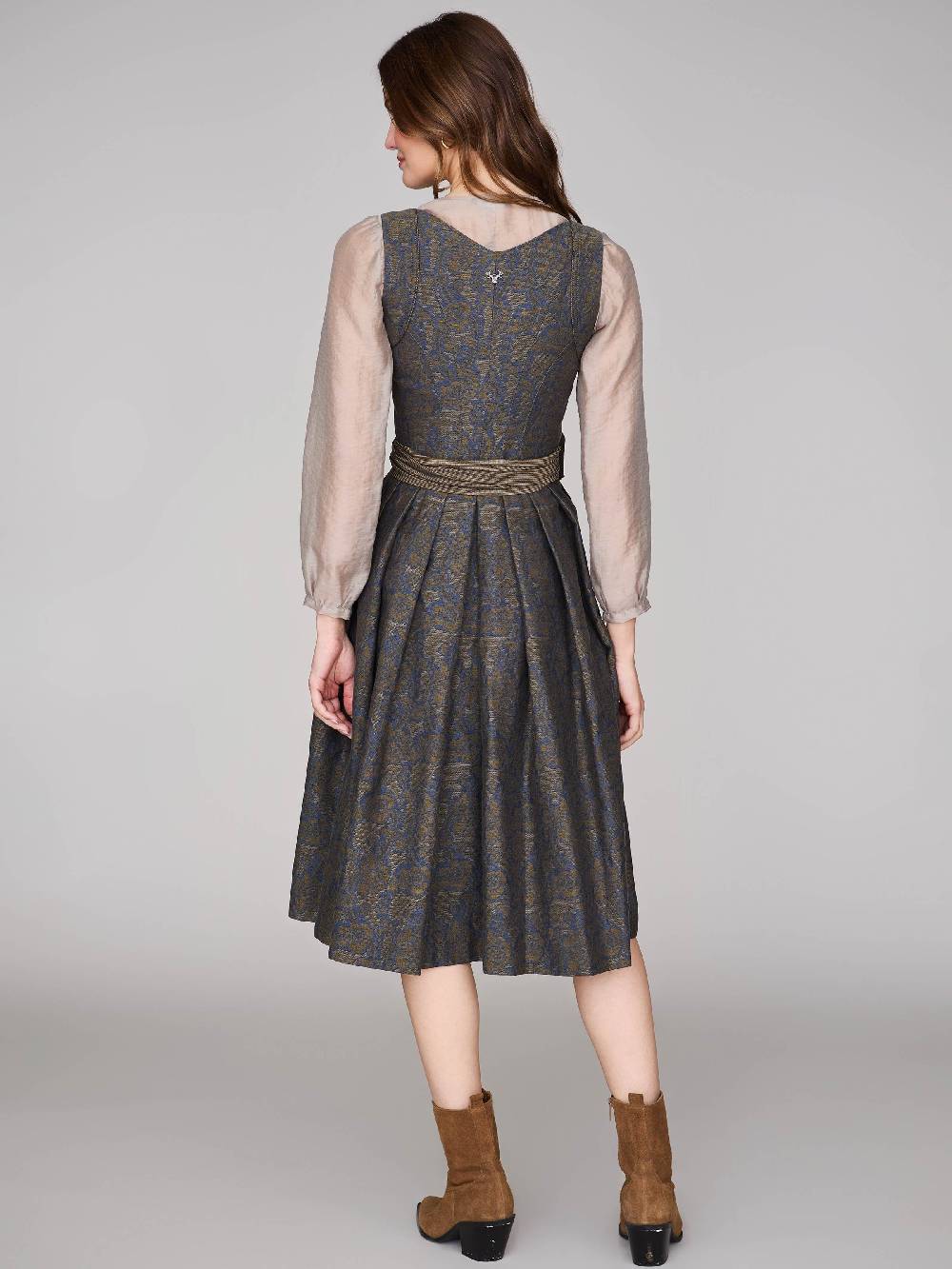 Limberry Braunes Dirndl mit floralem Muster - HEDI BRASS FOLKLORE Valentinstagsangebot