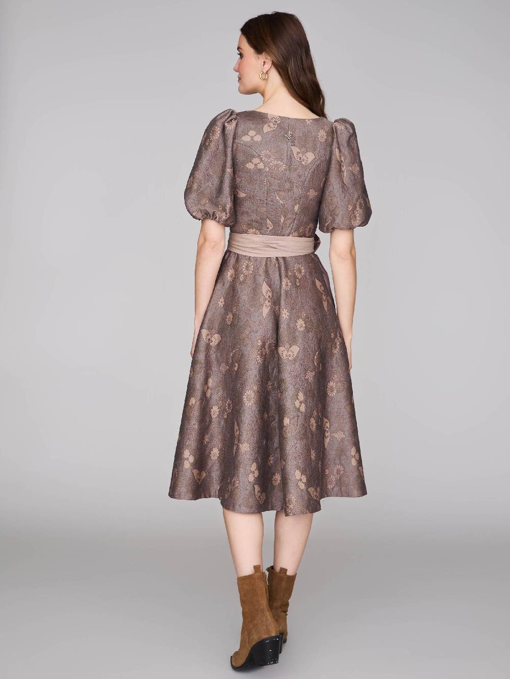 Limberry Nussbraunes Dirndl mit Puffärmeln - PAULINE MUTED MARON Online Outlet