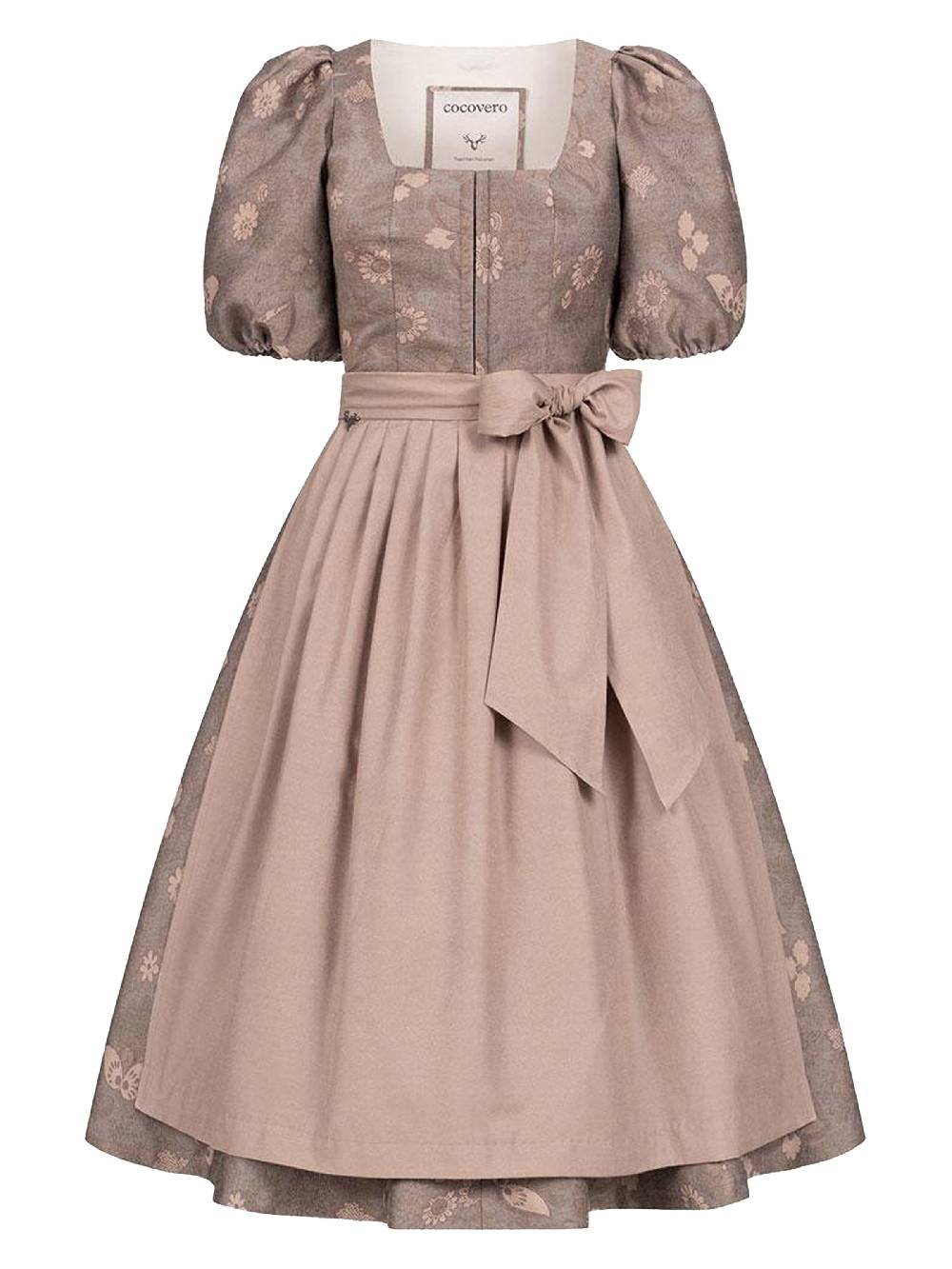 Limberry Nussbraunes Dirndl mit Puffärmeln - PAULINE MUTED MARON Online Outlet